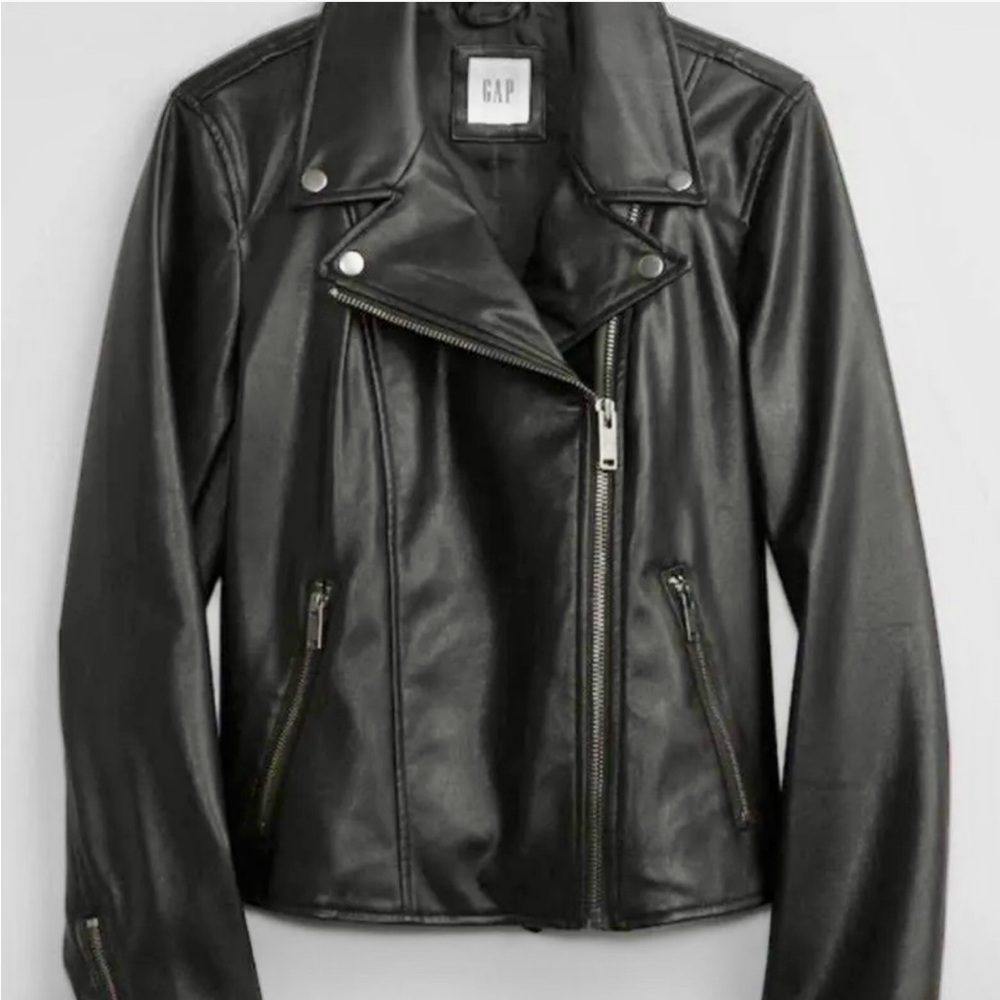 GAP faux/vegan leather moto jacket